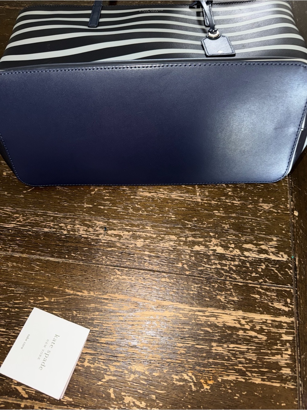 kate spade Navy and grey  Striped Shoulder Tote - Picture 6 of 6